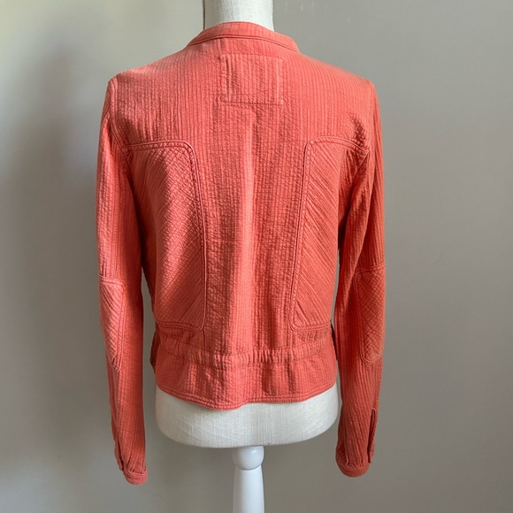 Anthropologie Joyce Textured Jacket Orange Coral - Picture 8 of 11